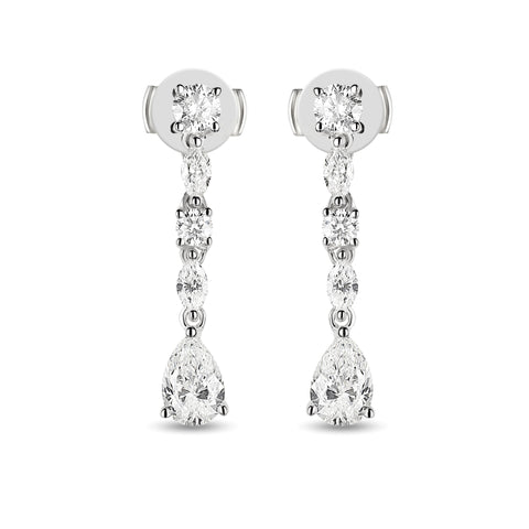 PEAR SHAPED DIAMOND DANGLE EARRINGS PEAR SHAPED DIAMOND DANGLE EARRINGS