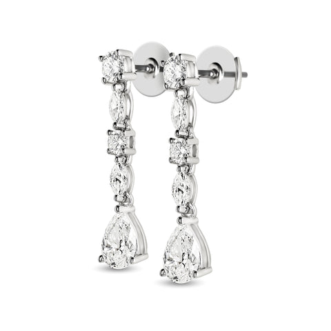 PEAR SHAPED DIAMOND DANGLE EARRINGS PEAR SHAPED DIAMOND DANGLE EARRINGS