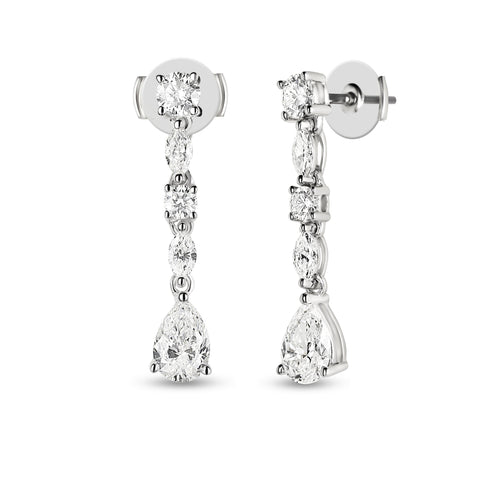 PEAR SHAPED DIAMOND DANGLE EARRINGS   PEAR SHAPED DIAMOND DANGLE EARRINGS