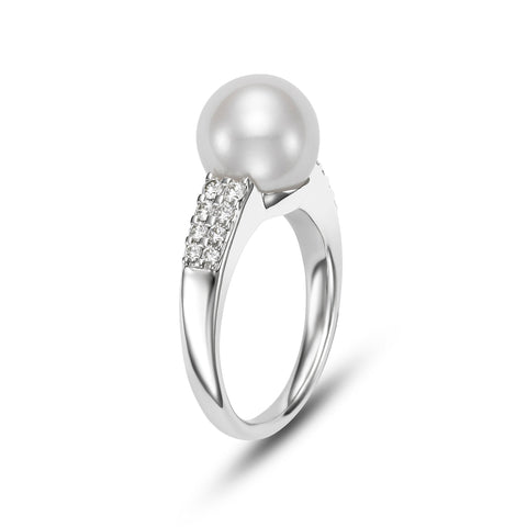 FRESHWATER PEARL & DIAMOND RING FRESHWATER PEARL & DIAMOND RING