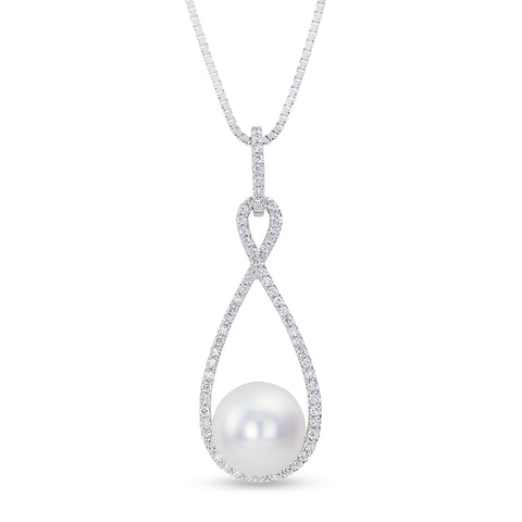 FRESHWATER PEARL & DIAMOND PENDANT FRESHWATER PEARL & DIAMOND PENDANT