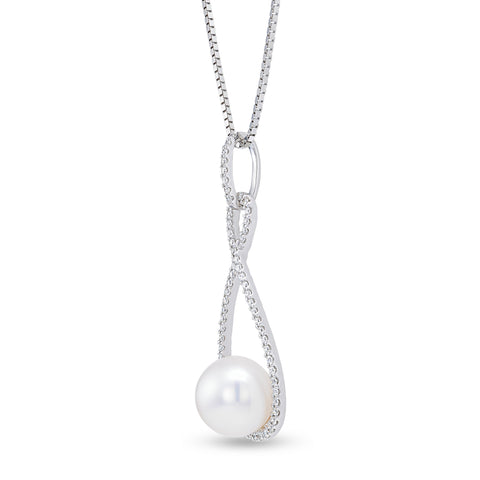 FRESHWATER PEARL & DIAMOND PENDANT FRESHWATER PEARL & DIAMOND PENDANT