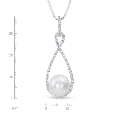 FRESHWATER PEARL & DIAMOND PENDANT FRESHWATER PEARL & DIAMOND PENDANT