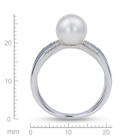 PEARL & DIAMOND CRISSCROSS RING PEARL & DIAMOND CRISSCROSS RING