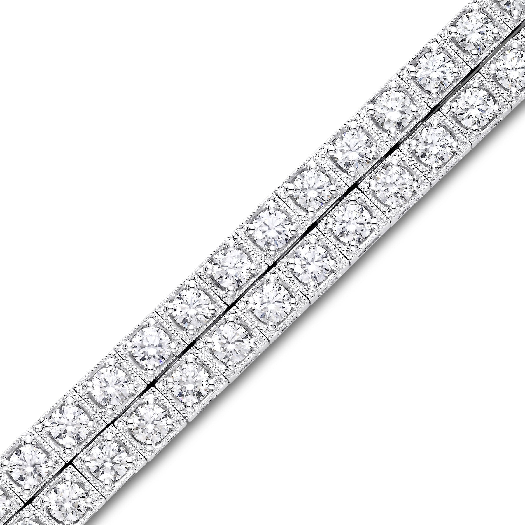 Two Row Diamond Bracelet 6.6 CTTW - Isaac Westman - 2 Two Row Diamond Bracelet 6.6 CTTW - Isaac Westman - 2