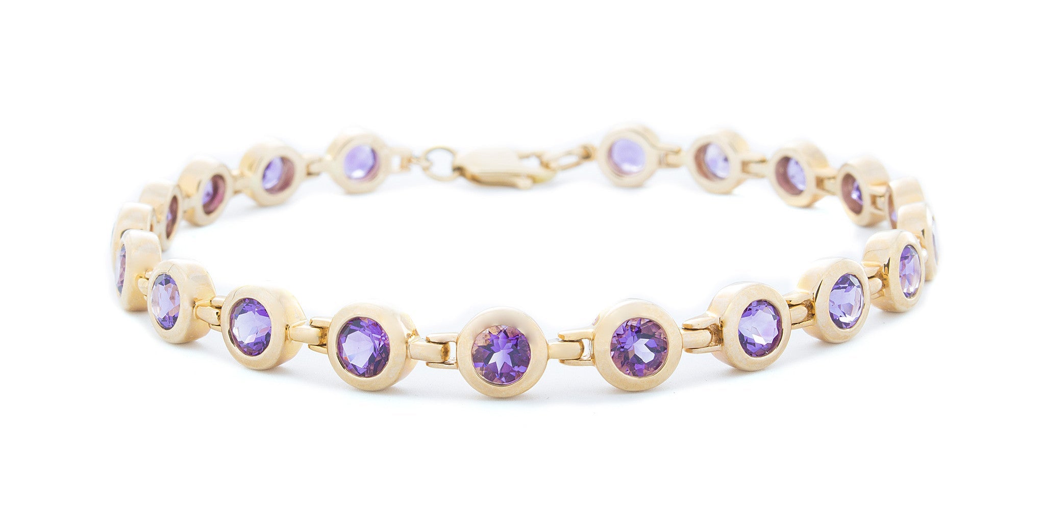 14K Yellow Gold Amethyst Bracelet - Isaac Westman 14K Yellow Gold Amethyst Bracelet - Isaac Westman