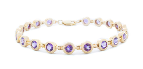 14K Yellow Gold Amethyst Bracelet - Isaac Westman 14K Yellow Gold Amethyst Bracelet - Isaac Westman