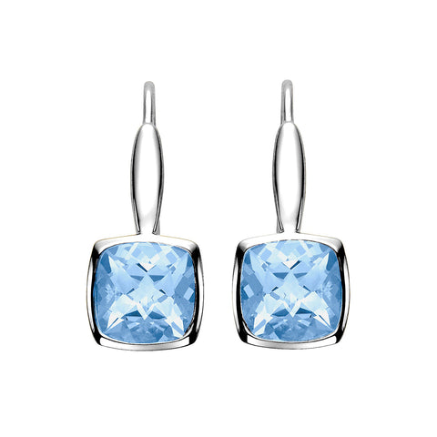 Bezel Set Blue Topaz Earrings - Isaac Westman - 1 Bezel Set Blue Topaz Earrings - Isaac Westman - 1