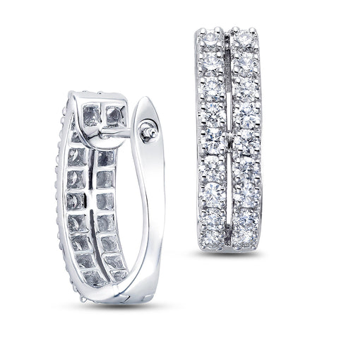 TWO ROW DIAMOND HUGGIE EARRINGS TWO ROW DIAMOND HUGGIE EARRINGS