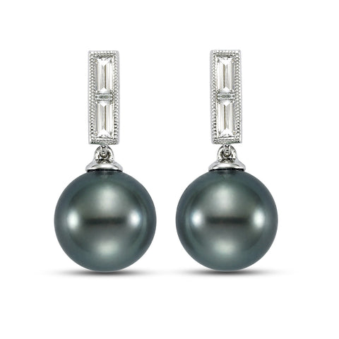 Black Tahitian Pearl & 0.50 CTTW Diamonds - Isaac Westman Black Tahitian Pearl & 0.50 CTTW Diamonds - Isaac Westman