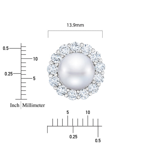FRESHWATER PEARL & DIAMOND HALO EARRINGS FRESHWATER PEARL & DIAMOND HALO EARRINGS