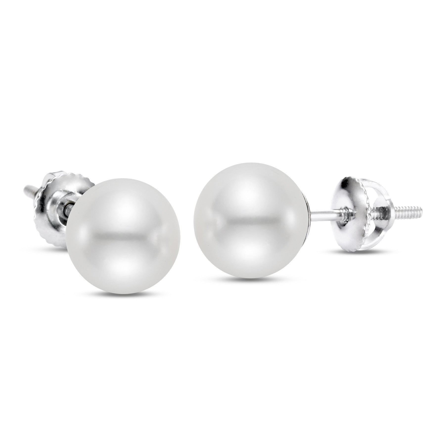 14K Gold Japanese Akoya Cultured Pearl Stud Earrings - Isaac Westman - 2 14K Gold Japanese Akoya Cultured Pearl Stud Earrings - Isaac Westman - 2