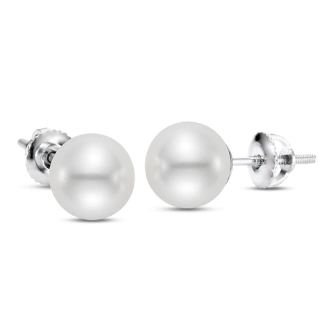 14K Gold Japanese Akoya Cultured Pearl Stud Earrings - Isaac Westman - 2 14K Gold Japanese Akoya Cultured Pearl Stud Earrings - Isaac Westman - 2