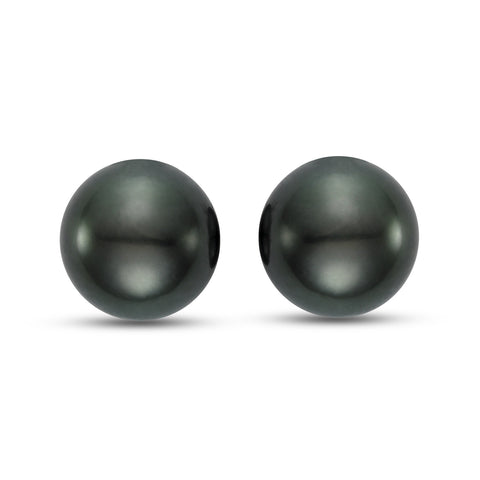 14K Gold Black Tahitian Pearl Stud Earrings - Isaac Westman - 2 14K Gold Black Tahitian Pearl Stud Earrings - Isaac Westman - 2