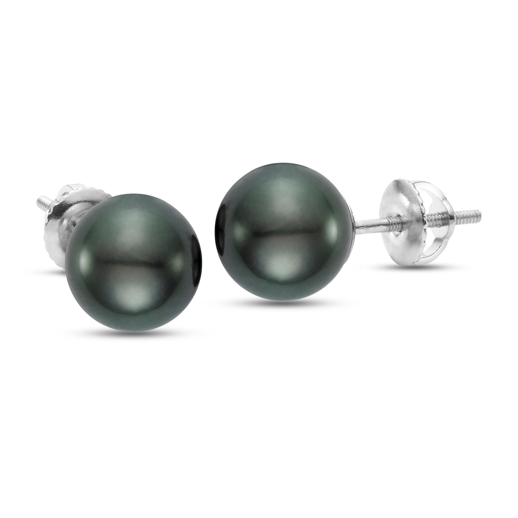 14K Gold Black Tahitian Pearl Stud Earrings - Isaac Westman 14K Gold Black Tahitian Pearl Stud Earrings - Isaac Westman