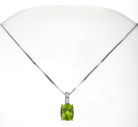 Peridot Pendant With Diamonds Peridot Pendant With Diamonds