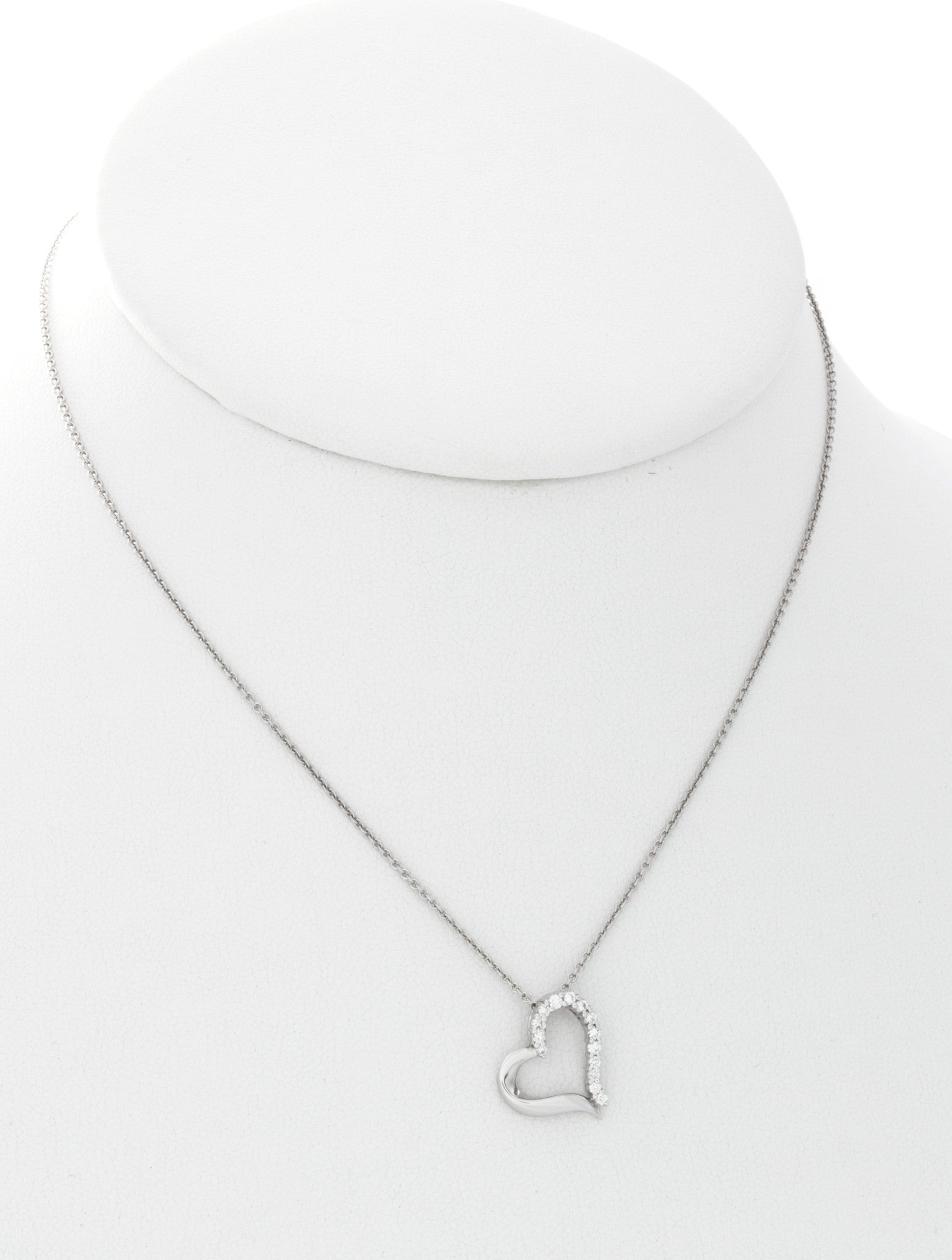 White Gold & Diamond Heart Pendant - Isaac Westman - 2 White Gold & Diamond Heart Pendant - Isaac Westman - 2