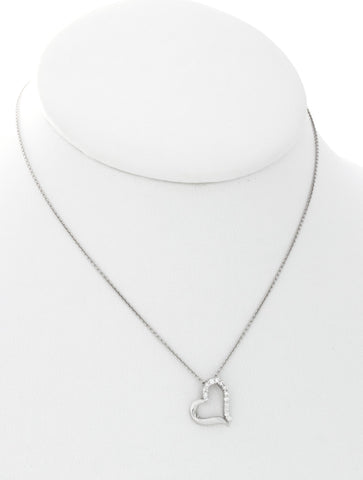White Gold & Diamond Heart Pendant - Isaac Westman - 2 White Gold & Diamond Heart Pendant - Isaac Westman - 2