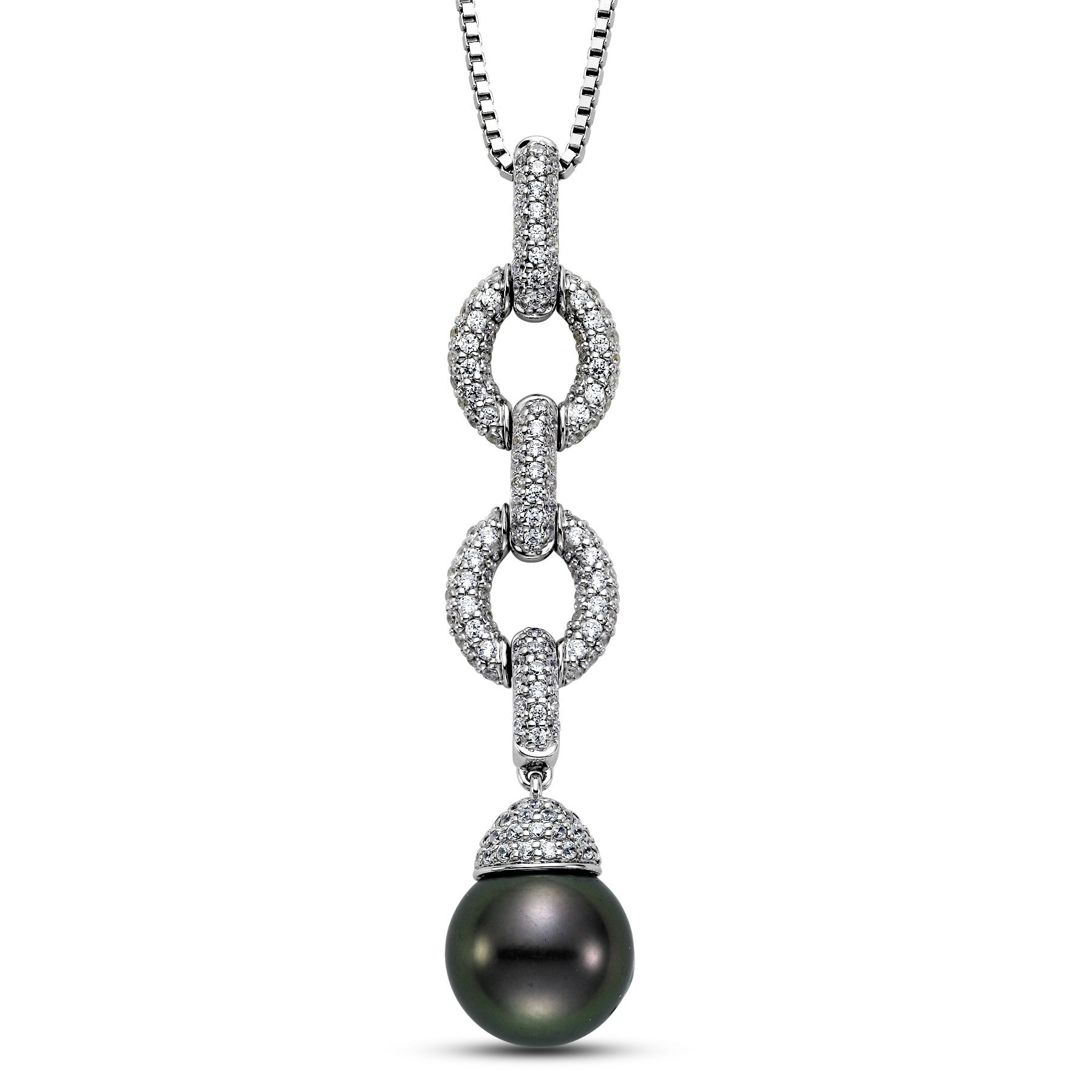 Black Tahitian Pearl & Diamond Pendant - Isaac Westman - 1 Black Tahitian Pearl & Diamond Pendant - Isaac Westman - 1