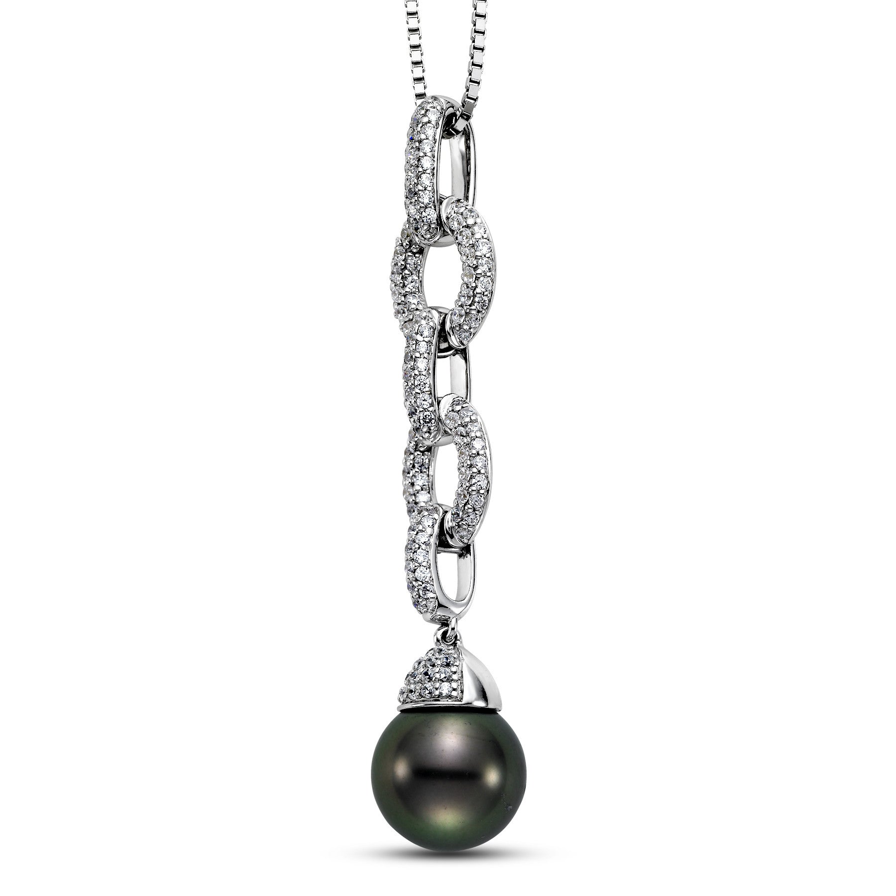 Black Tahitian Pearl & Diamond Pendant - Isaac Westman - 3 Black Tahitian Pearl & Diamond Pendant - Isaac Westman - 3