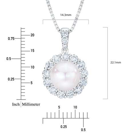 FRESHWATER PEARL & DIAMOND HALO PENDANT FRESHWATER PEARL & DIAMOND HALO PENDANT