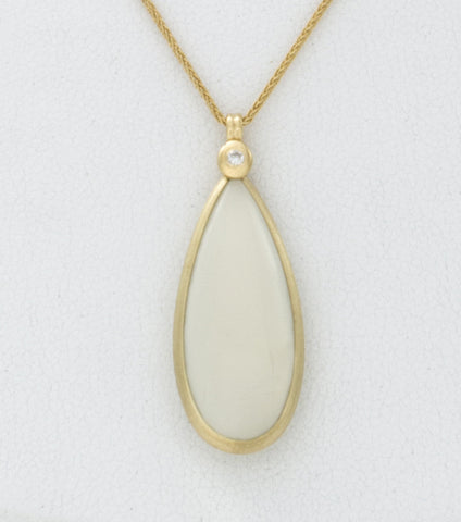 Yellow Gold Moonstone Pendant - Isaac Westman - 4 Yellow Gold Moonstone Pendant - Isaac Westman - 4