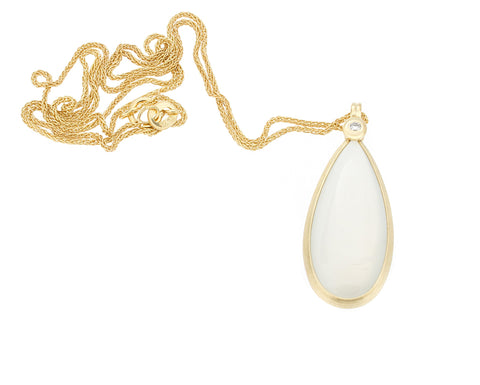 Yellow Gold Moonstone Pendant - Isaac Westman - 2 Yellow Gold Moonstone Pendant - Isaac Westman - 2