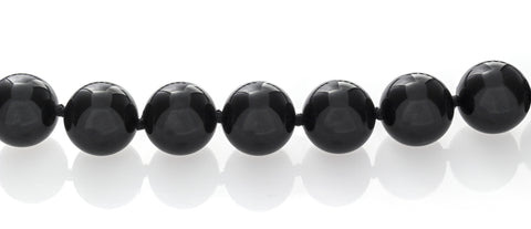 10mm Black Onyx Necklace with 925 Sterling Silver Clasp - Isaac Westman - 3 10mm Black Onyx Necklace with 925 Sterling Silver Clasp - Isaac Westman - 3