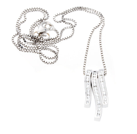 3 Piece 14K White Gold Diamond Pendant - Isaac Westman - 2 3 Piece 14K White Gold Diamond Pendant - Isaac Westman - 2