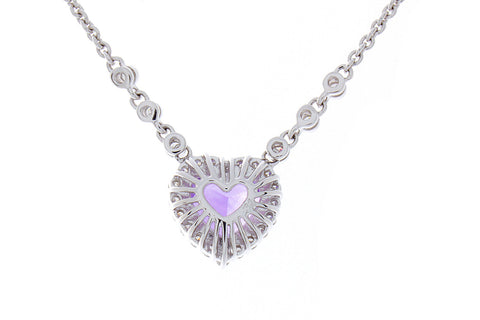 Heart Shaped Amethyst & Diamond Pendant - Isaac Westman - 3 Heart Shaped Amethyst & Diamond Pendant - Isaac Westman - 3