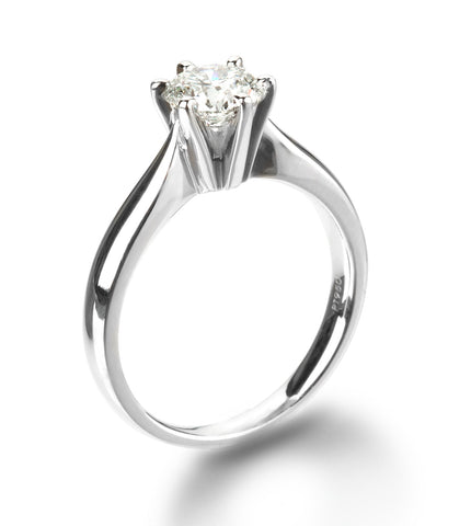 1ct Solitaire Diamond Six-Prong Platinum Engagement Ring 1ct Solitaire Diamond Six-Prong Platinum Engagement Ring