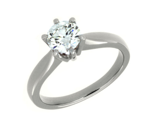 1ct Solitaire Diamond Six-Prong Platinum Engagement Ring 1ct Solitaire Diamond Six-Prong Platinum Engagement Ring