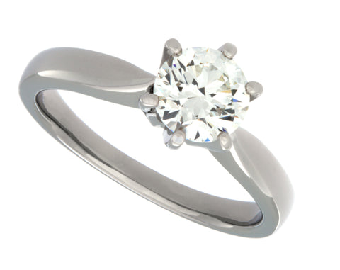 1ct Solitaire Diamond Six-Prong Platinum Engagement Ring 1ct Solitaire Diamond Six-Prong Platinum Engagement Ring
