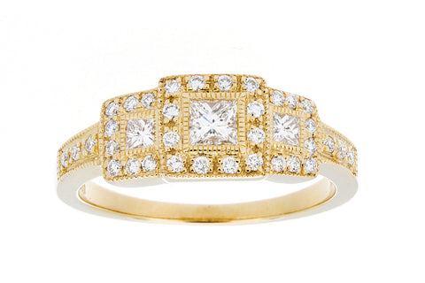 Triple Square Diamond Ring - Isaac Westman - 1 Triple Square Diamond Ring - Isaac Westman - 1