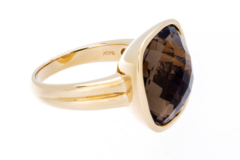 Yellow Gold Smoky Quartz Ring - Isaac Westman - 2 Yellow Gold Smoky Quartz Ring - Isaac Westman - 2