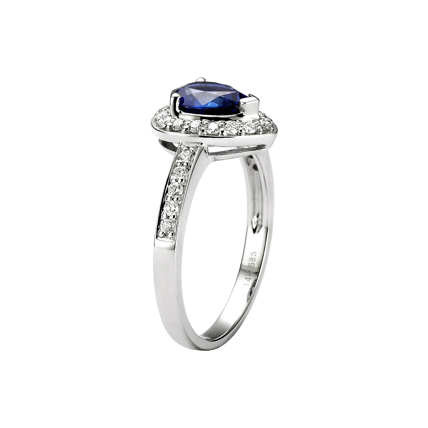 Pear Shaped Blue Sapphire and Diamond Ring - Isaac Westman - 3 Pear Shaped Blue Sapphire and Diamond Ring - Isaac Westman - 3