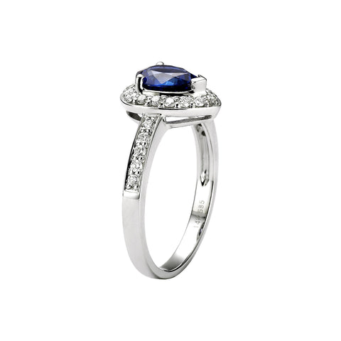 Pear Shaped Blue Sapphire and Diamond Ring - Isaac Westman - 3 Pear Shaped Blue Sapphire and Diamond Ring - Isaac Westman - 3