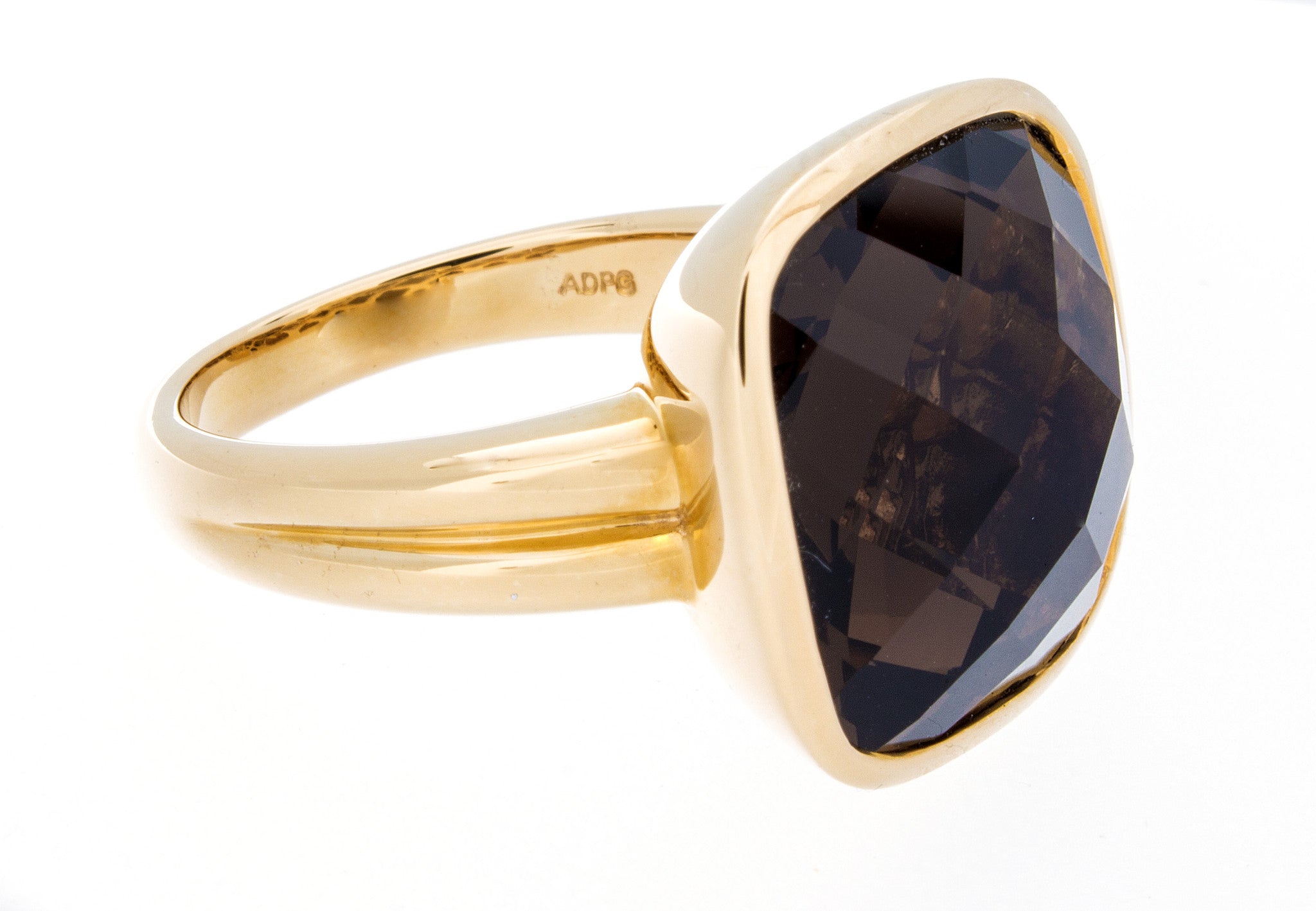 Smoky Quartz 14K Yellow Gold Ring - Isaac Westman - 2 Smoky Quartz 14K Yellow Gold Ring - Isaac Westman - 2