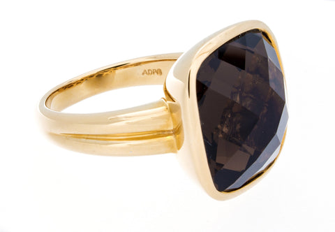 Smoky Quartz 14K Yellow Gold Ring - Isaac Westman - 2 Smoky Quartz 14K Yellow Gold Ring - Isaac Westman - 2