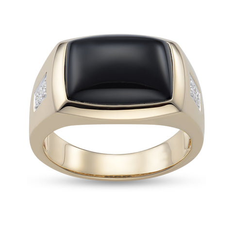 Mens Black Onyx & Diamond Signet Ring Mens Black Onyx & Diamond Signet Ring
