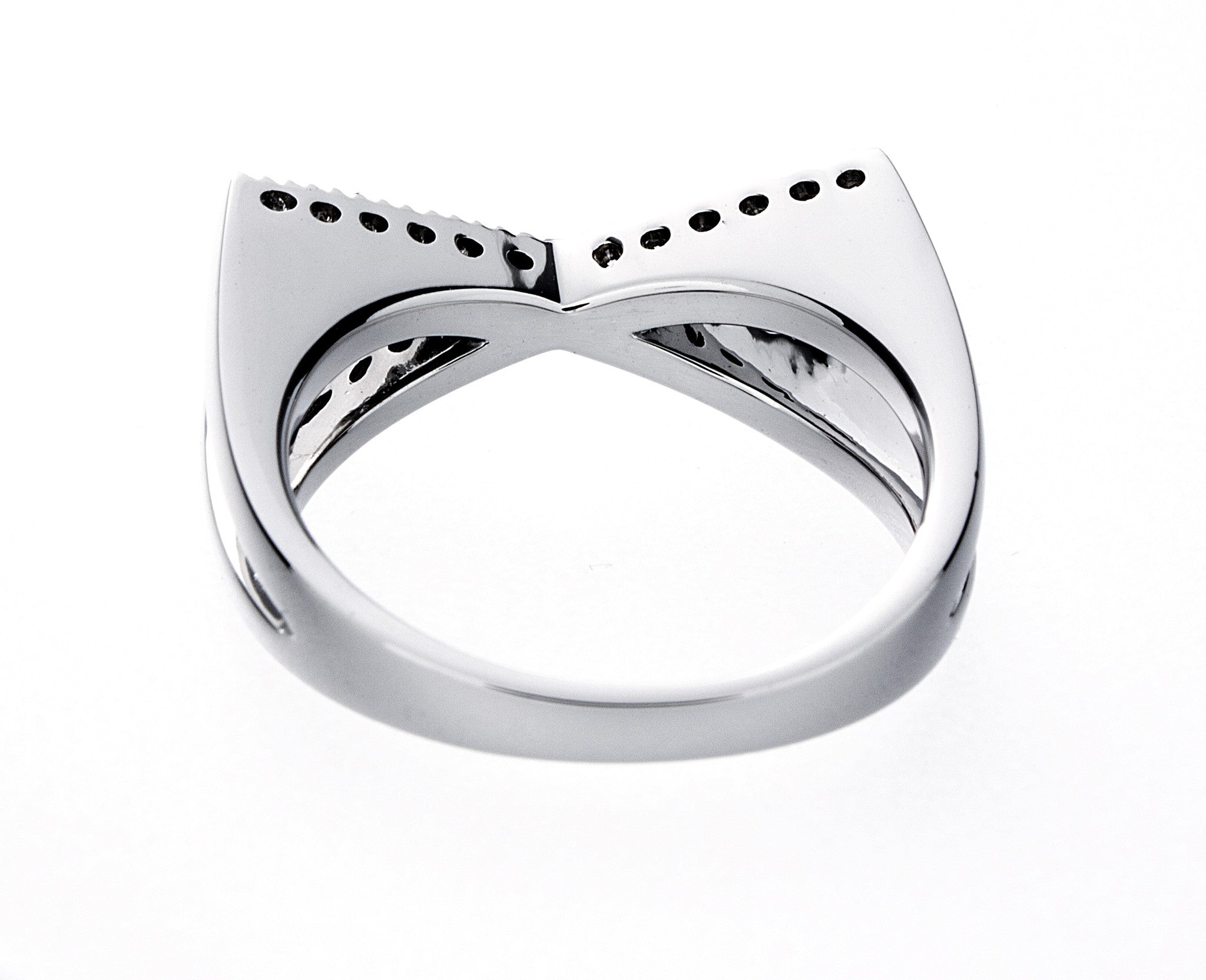 14K White Gold X Ring with 0.22 CTTW Diamonds - Isaac Westman - 2 14K White Gold X Ring with 0.22 CTTW Diamonds - Isaac Westman - 2