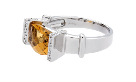Diamond & Citrine Gold Ring - Isaac Westman - 2 Diamond & Citrine Gold Ring - Isaac Westman - 2