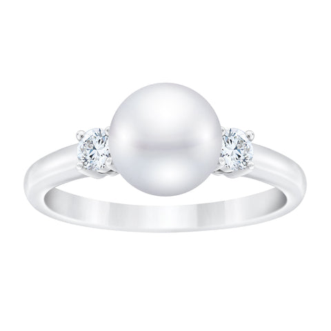 Diamond & Freshwater Pearl Ring Diamond & Freshwater Pearl Ring