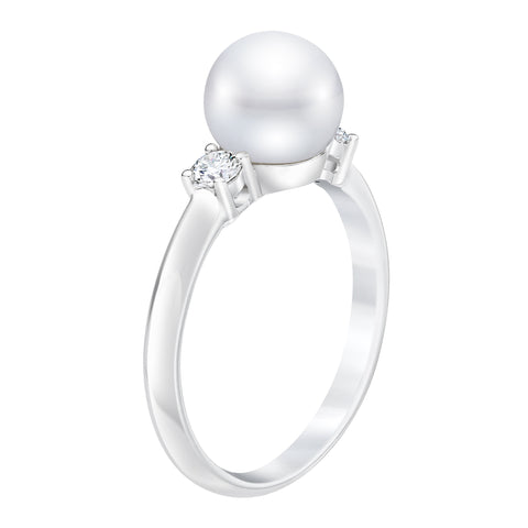 Diamond & Freshwater Pearl Ring Diamond & Freshwater Pearl Ring