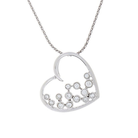 White Gold & Diamond Heart Pendant White Gold & Diamond Heart Pendant