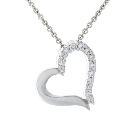 White Gold & Diamond Heart Pendant White Gold & Diamond Heart Pendant