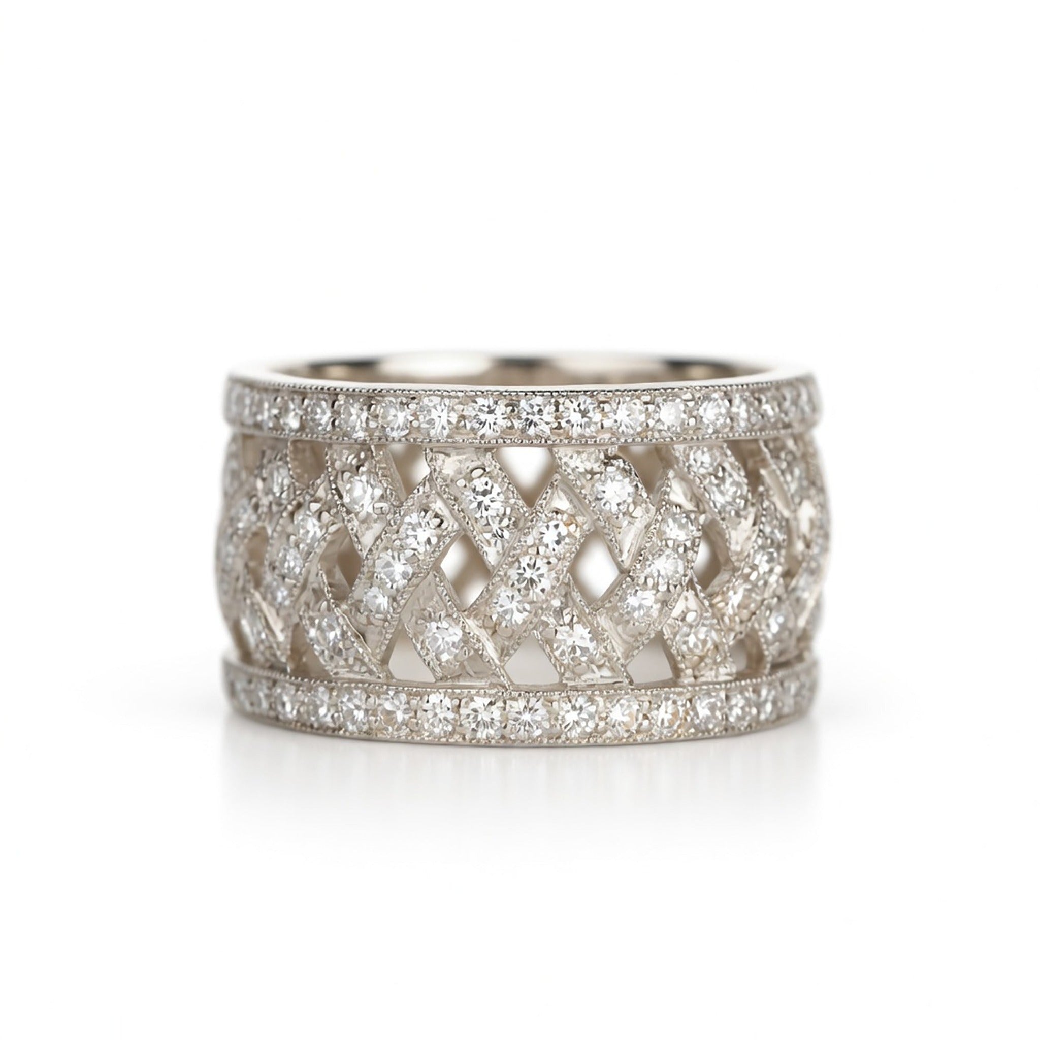 Luminance 18K white gold diamond ring with sparkling 0.83 carat diamonds, crafted by ISAAC WESTMAN®.