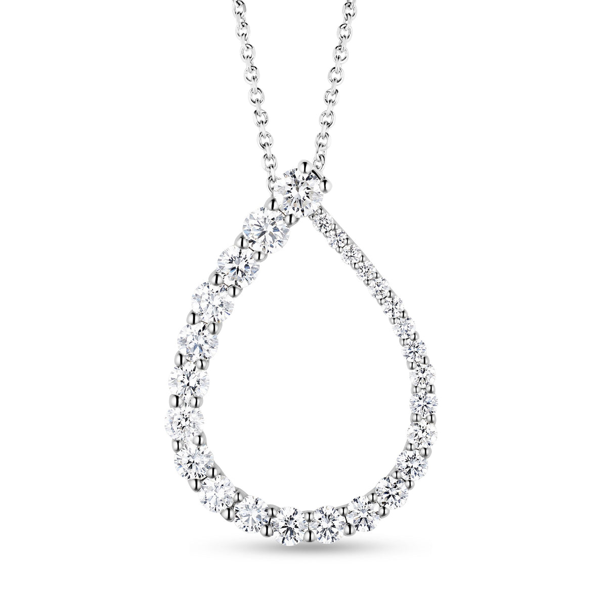 14k gold diamond teardrop pendant by Isaac Westman featuring a sparkling diamond centerpiece and elegant teardrop shape.