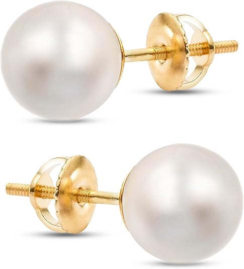 Freshwater Pearl stud earrings 14k yellow gold |ISAAC WESTMAN®