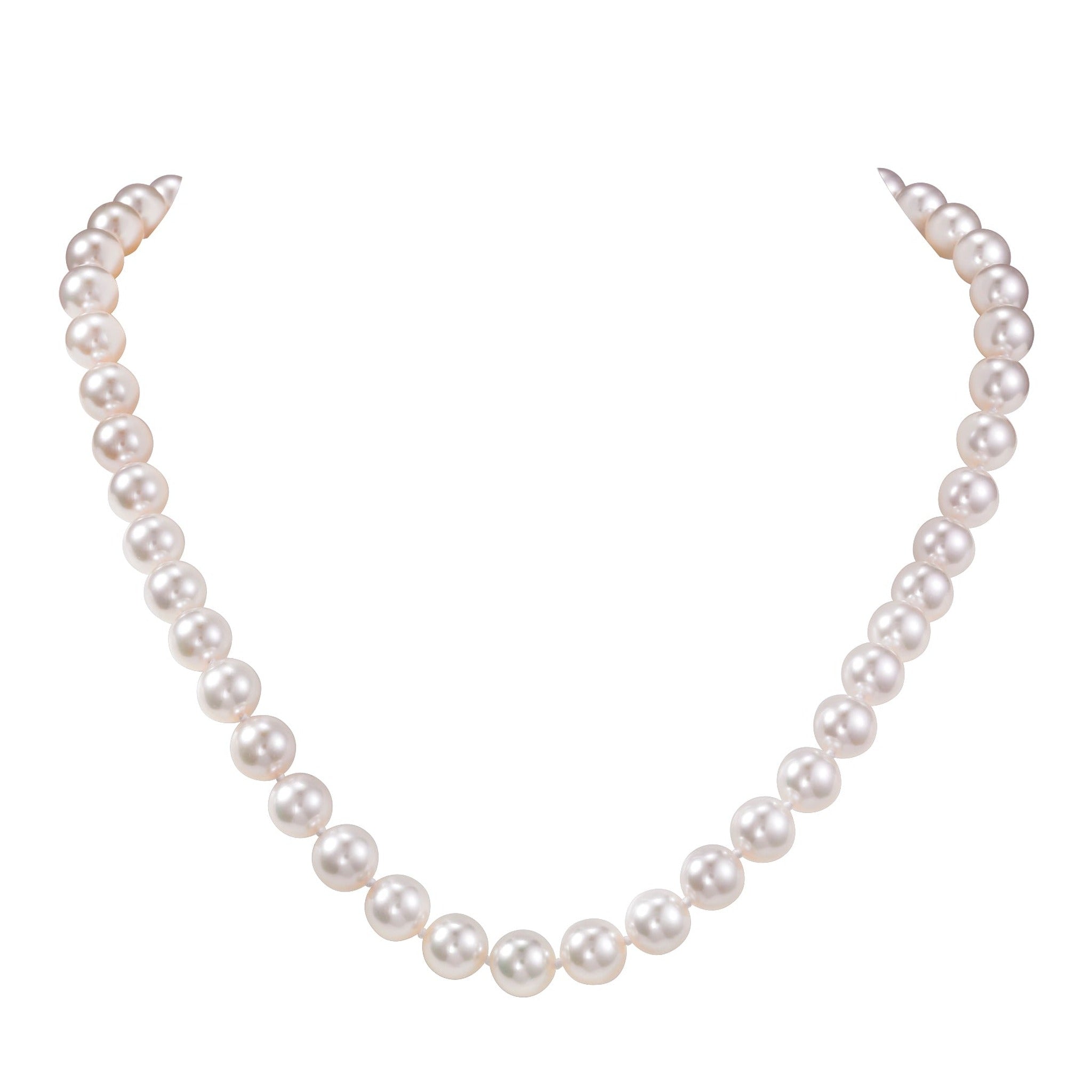 Elegant Akoya pearl necklace by ISAAC WESTMAN® featuring lustrous white pearls on a delicate chain.